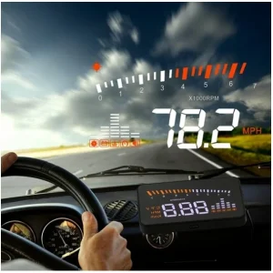 Affichage tête haute universel X5 HUD 3 pouces pour plusieurs véhicules avec système OBDII EOBD, capteurs de lumière, vitesse de rotation, unité de vitesse de rotation, indication d&rsquo;unité, tension, température de l&rsquo;eau, indicateur d&rsquo;alarme