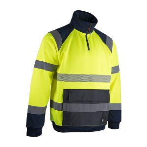 Sweat de travail col montant haute visibilité zippé LMA