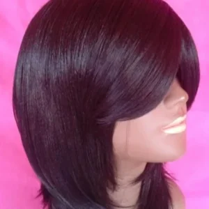 Perruque naturelle style « Long droit » fabrication artisanale