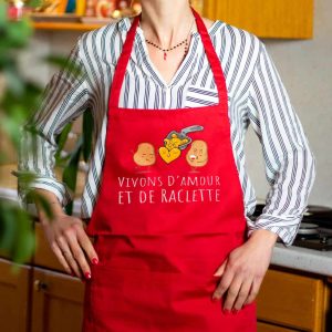 TABLIER SAVOIE : VIVONS D&rsquo;AMOUR ET DE RACLETTE