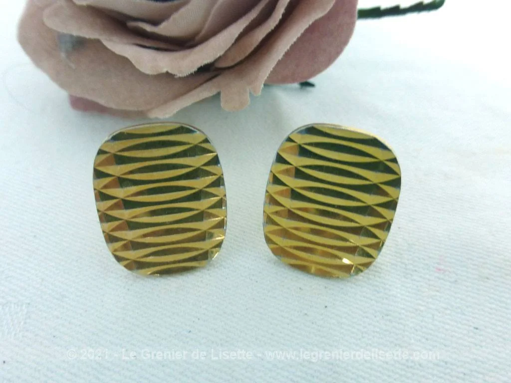 Beaux boutons manchettes plaqué or – Image 3