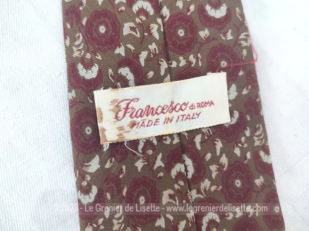 Belle cravate vintage Francesco Di Roma 100% soie Made in Italy – Image 3