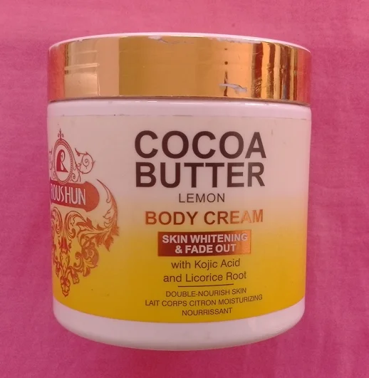 Crème corporelle éclaircissant et estompant la peau au beurre de cacao et au citron ROUSHUN – Image 2