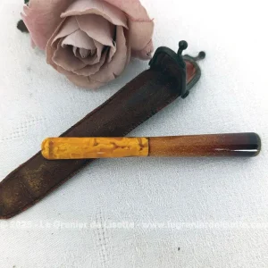 Porte-cigarette vintage bakélite avec étui cuir