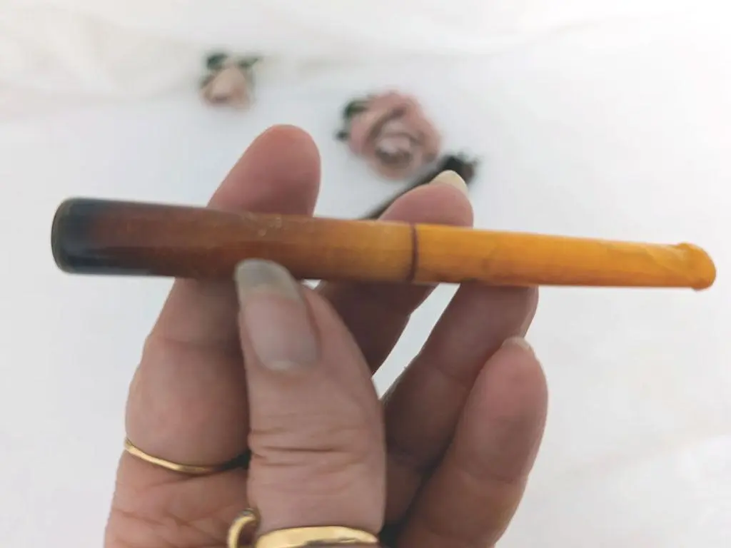 Porte-cigarette vintage bakélite avec étui cuir – Image 3
