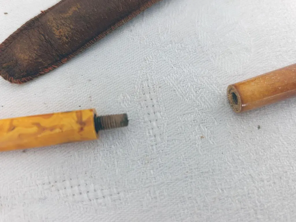 Porte-cigarette vintage bakélite avec étui cuir – Image 5