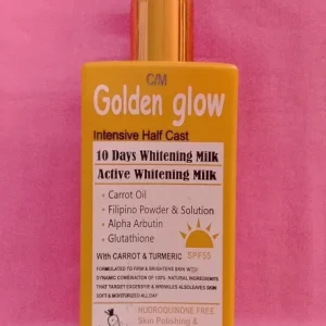 Lait éclaircissant réparateur pour le corps et l&rsquo;exfoliation de la peau GOLDEN GLOW à la carotte et au curcuma